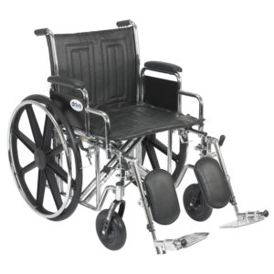 Sentra EC Heavy Duty Wheelchair, Detachable Desk Arms, Elevating Leg Rests, 20" Seat