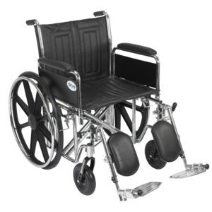 Sentra EC Heavy Duty Wheelchair, Detachable Full Arms, Elevating Leg Rests, 20" Seat